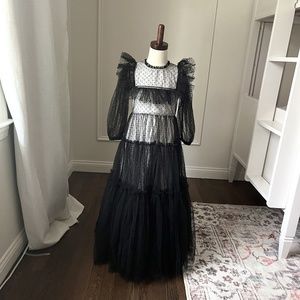 Petite Amelie Black Tulle Lined Gown - 6